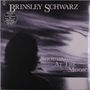 "BRINSLEY SCHWARZ" oben, "SHOUTING AT THE MOON" unten. Silhouette einer Person vor einem mondbeschienenen Himmel., LP