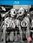 Text: "SALÒ OR THE 120 DAYS OF SODOM", "Pier Paolo Pasolini". Zwei Frauen mit offenen Mündern, umgeben von anderen. Blu-ray-Logo., 2 Blu-ray Discs