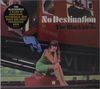 „No Destination“ und „The Blackbirds“ in kräftiger Schrift, eine Frau sitzt vor einem Zugabteil neben einem Koffer., CD