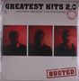 "Greatest Hits 2.0", "Another Present for Everyone", "Busted" in rotem Stempelstil, drei unscharfe Porträts in Rot., 2 LPs