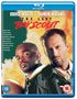 Bruce Willis, Damon Wayans, The Last Boy Scout. Zwei Männer, einer mit Football, einer mit Pistole, vor explosivem Hintergrund., Blu-ray Disc
