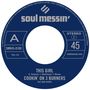 Blauer Schallplatten-Etikett: "soul messin'", "THIS GIRL", "COOKIN' ON 3 BURNERS", "TIME: 3:42", "STEREO 45"., Single 7"