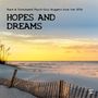 "Rare & Unreleased Psych-Soul Nuggets from the 1970s. Hopes and Dreams." Sandstrand bei Sonnenuntergang mit Holzzaun.