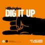 "THE ALLERGIES DIG IT UP FEAT. ANDY COOPER & BLABBERMOUF". Schwarze Hand auf orangefarbenem Hintergrund.