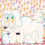Illustration: Ein cartoonartiger, bunter Pudel vor einer hellen Kulisse mit pink-gelben Palmen., LP