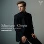 Text: "Schumann · Chopin, Kreisleriana · Ballades, Simon Bürki." Ein Mann in dunklem Anzug schaut zur Seite.