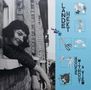 Texte: "LANDE HEKT," "HOUSE WITHOUT A VIEW." Frau lächelt aus einem Fenster, daneben Illustrationen: Blume, Schere, Katze., LP