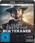 "Clint Eastwood Der Texaner" und "FSK ab 16". Ein Mann mit Hut und Bart schaut ernst in die Ferne.