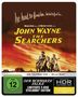 "DER SCHWARZE FALKE" in Weiß auf schwarzem Hintergrund. Unten links grünes FSK-12-Symbol, unten rechts "vorläufige Abbildung"., 1 Ultra HD Blu-ray und 1 Blu-ray Disc