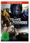 "2-DISC SPECIAL EDITION, ÜBER 90 MINUTEN BONUSMATERIAL, TRANSFORMERS: THE LAST KNIGHT, FSK ab 12." Große Roboter und Figuren.