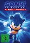 Oben „Sonic The Hedgehog 3-Movie Collection“. Darunter ein dynamischer blauer Igel in Rennpose, mit Leuchteffekten., 3 DVDs