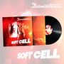 „Danceteria“ und „SOFT CELL“ sind in einem dynamischen Design zu sehen. Eine Schallplatte wird dargestellt., LP