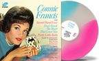 Connie Francis Album, Titel wie "Second Hand Love" in Farben. Frau mit braunen Haaren betrachtet ein Kartenspiel., LP
