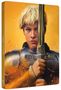 Text: "Jeanne d'Arc" auf dem Schwert und der Seite. Illustration einer blonden Kriegerin in Rüstung, hält ein Schwert., 1 Ultra HD Blu-ray und 2 Blu-ray Discs