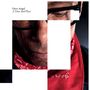 Text oben links: Dave Angel - A Time And Place. Gesicht mit Brille und rotem Halstuch, geometrische Ausschnitte., 3 LPs