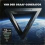 "VAN DER GRAAF GENERATOR" und "ORBITAL MECHANICS" vor einem dreieckigen Emblem über der Erde., LP