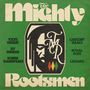 "The Mighty Rodsmen" zentriert, mit Namen neben einem stilisierten Gesicht, grünem Hintergrund und roten, gelben, grünen Dreiecken., CD