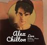 "Alex Chilton Live, Pontoise - France, 05-11-1986, NO SEX TOUR 1986." Ein Porträt eines Mannes auf braunem Hintergrund., 2 LPs