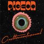 "PIGEON" und "Coltanational" in orange Schrift. Illustration eines stilisierten Auges vor einem Sternenhimmel., LP