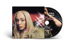 "JORJA SMITH WHAT ARE THE ODDS" in lila und weiß. Links Porträt einer Frau mit blondem Haar, rechts CD mit Text., CD