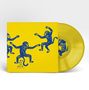 Der Text "MARAVIGLIA" ist auf einem gelben Hintergrund mit blauen tanzenden Affen und einer gelben Vinyl-Schallplatte., LP