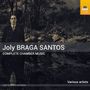 "Joly BRAGA SANTOS COMPLETE CHAMBER MUSIC" mit einem unscharfen Schwarz-Weiß-Foto eines Mannes vor einem Wald. Oben ein Logo., 3 CDs