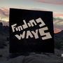 „Finding Ways“ in großen, kantigen, weißen Buchstaben vor einer Wüstenlandschaft bei Sonnenuntergang., CD