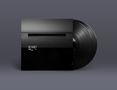 Schwarze Vinyl-Schallplatte und Hülle mit dem Schriftzug "BE QUIET" über einem ruhigen, grauen See bei Sonnenaufgang., 2 LPs