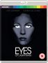 Text oben: Faye Dunaway, Tommy Lee Jones. Unten: Eyes of Laura Mars, A Film by Irvin Kershner. Gesicht einer Frau in Blau-Schwarz., Blu-ray Disc