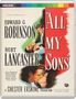 Titel: "All My Sons" von Edward G. Robinson und Burt Lancaster. Zwei Männer kämpfen, darunter ein Kuss.