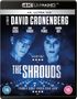 „4K ULTRA HD, David Cronenberg, The Shrouds“. Gesichter zweier Personen in blauer Tönung, gruselige Atmosphäre.