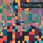 Text: "The Enemy". Ein farbenfrohes Mosaik mit einem stilisierten Gesicht in Quadraten., CD