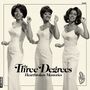 "The Three Degrees, Heartbroken Memories." Drei Frauen in eleganten weißen Kleidern tanzen. Links unten und rechts "CHARLY" und "SOUL CITY" Logos., LP