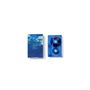 "Ed O'Brien Blue Morpho" in Blau. Links Cover in Blau mit Gesichtern, rechts blaue Kassette., MC