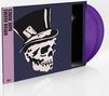 "Bryan Adams Bare Bones" steht auf einem lila Streifen. Illustration: Schädel mit Zylinderhut, violette Schallplatte., 2 LPs