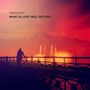 Text: "IMMERSION WHAT IS LOST WILL RETURN". Eine silhouettierte Person steht an einem Geländer mit rotem Himmel im Hintergrund., LP