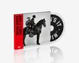 Der Text "BRYAN ADAMS HOW'S IT GOIN'" auf rotem Hintergrund. Schwarz-weißes Foto: Person auf Pferd mit Gitarre und Trommel., CD