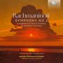 "Rachmaninoff Symphony No. 2" steht auf einer Abendhimmel-Illustration mit dramatischen Wolken und leuchtenden Sonnenuntergangsfarben.