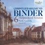 "CHRISTLIEB SIEGMUND BINDER, 6 Harpsichord Sonatas, Paolo Gazzola, harpsichord" vor einer historischen Stadtszene., CD