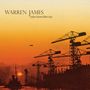 Text: "WARREN JAMES tales from film city". Silhouetten von Kränen bei Sonnenuntergang, ein Flugzeug am Himmel., CD