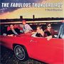 „THE FABULOUS THUNDERBIRDS T-Bird Rhythm“. Vier Männer sitzen in einem roten Cabrio. Im Hintergrund ein Sonnenuntergang., LP