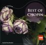 "Best of Chopin" steht in einem Kreis. Unten links "Rudolf Buchbinder." Drei verwelkte Rosen sind zu sehen.