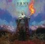 Text: "URNE, SETTING FIRE TO THE SKY." Eine majestätische Figur mit Fackel in einer mystischen Landschaft., LP