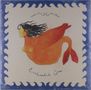 „camille camille“ oben, „Enchanted Sea“ unten. Illustration einer Frau mit Fischschwanz in warmen Farben., LP