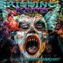 „KISSING KAOS“, „TO YOUR LIMIT“. Gesicht in lebhaften Farben, aufwendig bemalt, mit weit geöffnetem Mund., LP