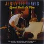 "JERRY LEE LEWIS Great Balls Of Fire" steht oben. Ein Mann spielt Piano und singt leidenschaftlich auf einer Bühne., LP