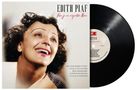 Schrift: "EDITH PIAF", "Non je ne regrette Rien". Lächelnde Frau und eine Schallplatte daneben., CD