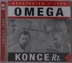 "NÉPSTADION 1999 OMEGA KONCERT." Fünf Porträts von Männern auf einem grauen Hintergrund., 2 CDs