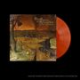The Gates of Slumber: The Awakening. Schallplatte in leuchtendem Orange und dunklem, fantastischem Gemälde im Hintergrund., LP
