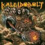 Texte: "Kaleidobolt" und "Karatunsi". Illustration eines Drachens mit drei Gesichtern und feurigen Elementen., CD